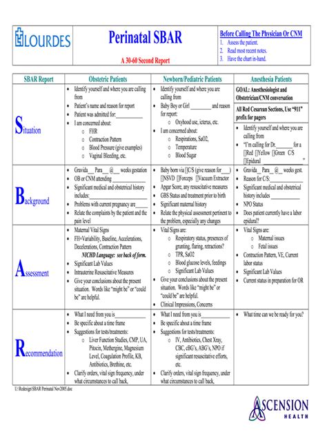 Sbar Tool Template