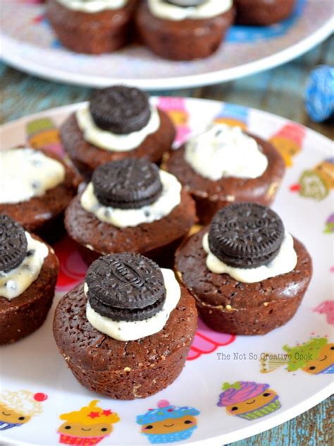 Cookies And Cream Frosted Brownie Bites Thenotsocreativecook