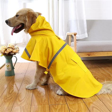 Dog Rain Coat Pet Jacket Puppy Outdoor Clothes Waterproof Coat Hooded