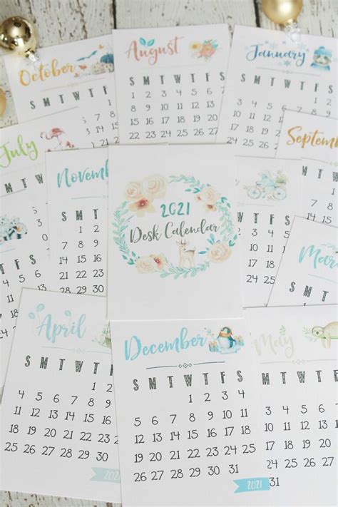 Free Printable 2021 Desk Calendar Clean And Scentsible