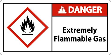Danger Extremely Flammable Gas Ghs Sign On White Background 8927668