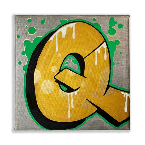 Graffiti Letter Q Art Print 12x12 Inches Signed And Numbered Etsy