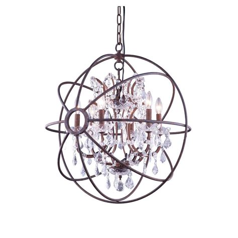 Elegant Lighting Geneva 6 Light Rustic Intent Chandelier