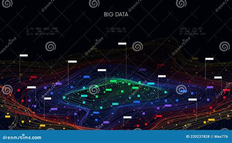 Futuristic Big Data Digital Cloud Visualization Information Sorting