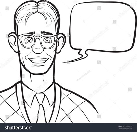 Whiteboard Drawing Cartoon Smiling Nerd Speech Stock Illustration 210931741 Shutterstock