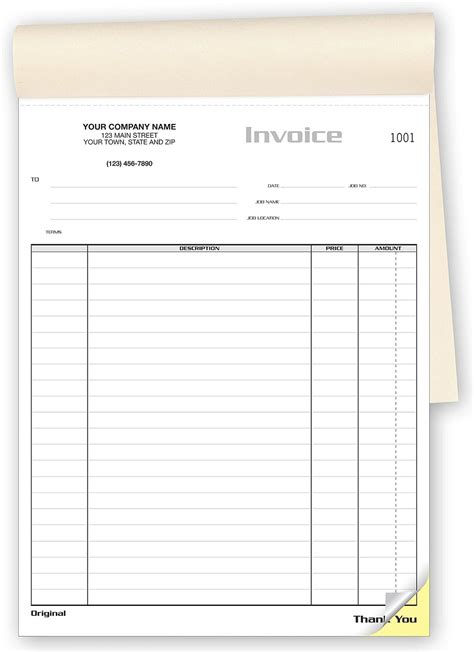 Checksimple Job Invoice Form Books Customized Numbered