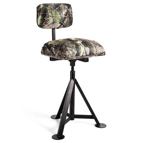 Swivel Hunting Chair Tripod Blind Stool With Detachable Backrest Costway