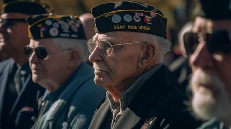 Premium Photo Elderly Veteran Gives Tribute On Veterans Day