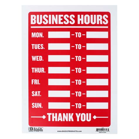 Business Hours Plastic Sign Cafe Restaurant Shop Window Open Close