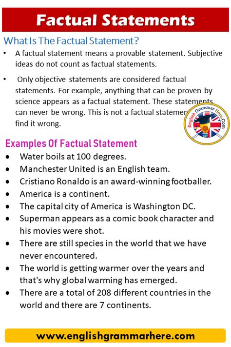 What Is The Factual Statement Examples Of Factual Statements English Grammar Here