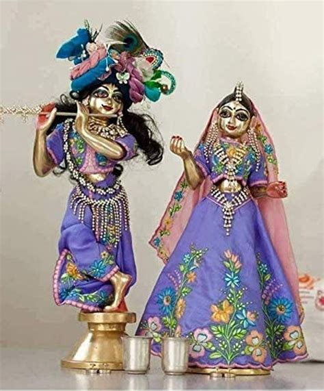 Handmade Brass Radha Krishna 1 Set And 3 Set Of Dress Hindu Etsy
