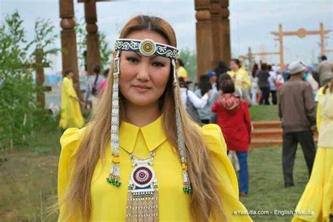 Sakha Yakut Turkic Girl In Traditional Regalia Sakha Republic