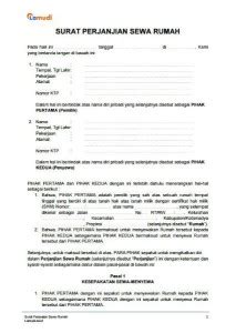 Contoh Surat Perjanjian Sewa Rumah Kontrakan Pdf Doc Lamudi