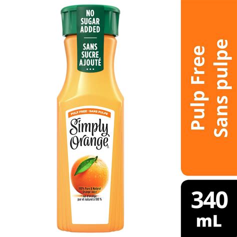 Simply Orange Juice Pulp Free 340ml | Walmart Canada