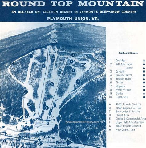 1969 70 Roundtop Trail Map New England Ski Map Database