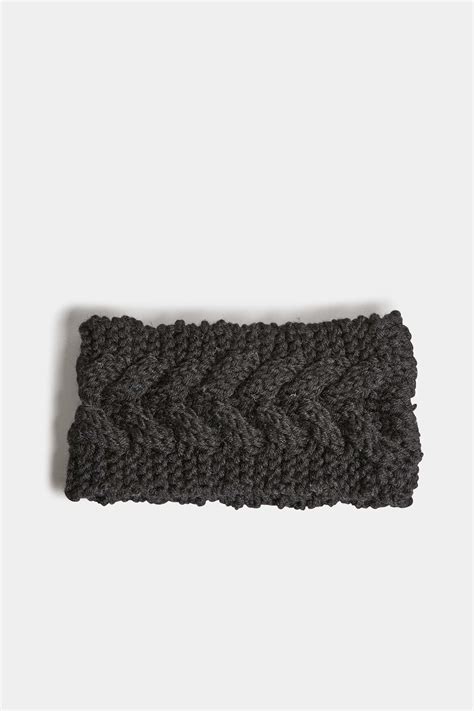 Black Cable Knitted Headband Yours Clothing