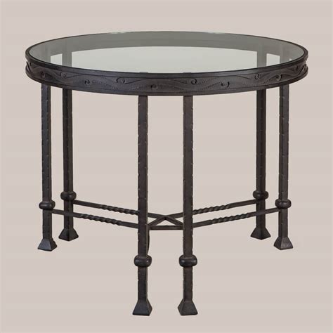 6051 R Iron And Glass Round Table Paul Ferrante