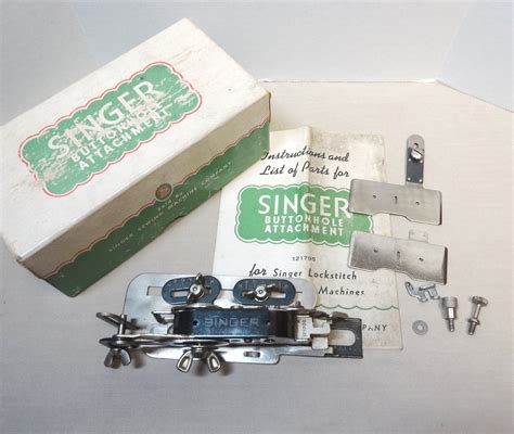 Singer Buttonhole Attachment In Box With Instruction Etsy
