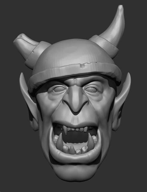 Orc 3d Model Demon Head With Horns 3d Model Cgtrader