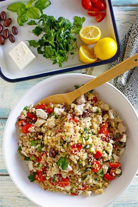Greek Bulgur Salad With Chicken Recipe Girl