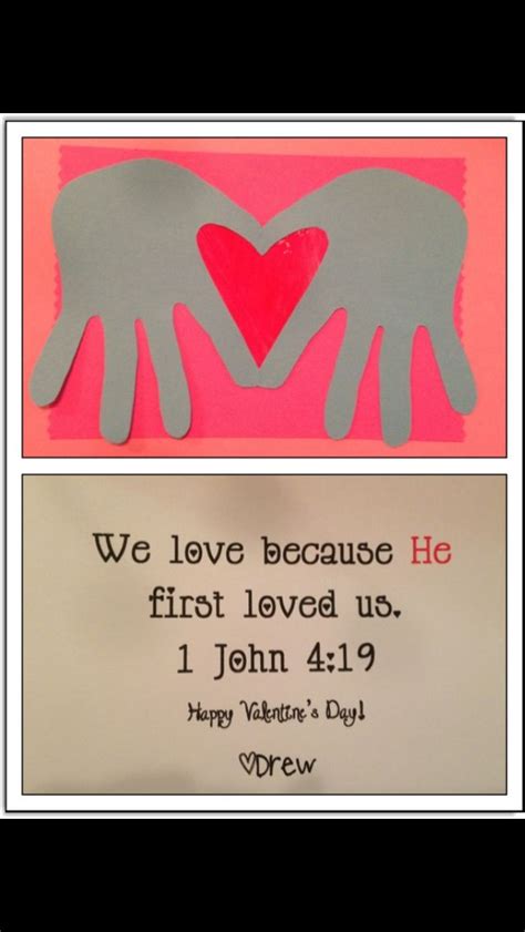 Two Handprints With The Words We Love Because He First Loved Us 1 John