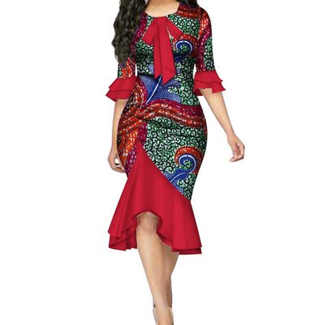 A6132 Fashion Summer African Dresses For Women Bazin Riche Bow Knot