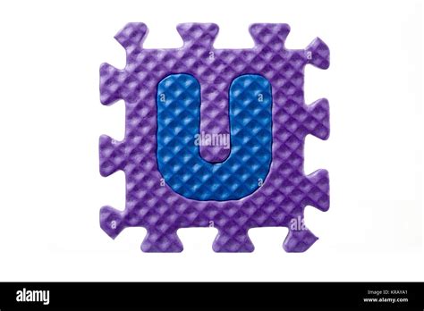 Colored Letter U Puzzle Piece Stock Photo Alamy