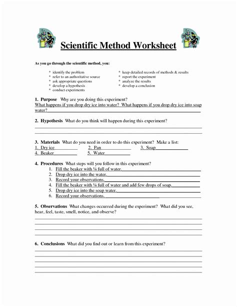 Scientific Method Answers Worksheet