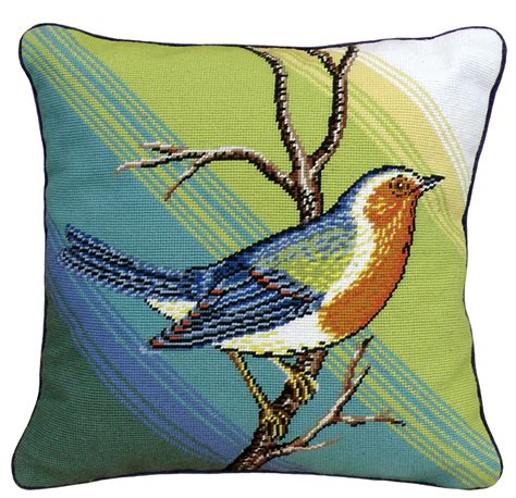 123 creations singing bird needlepoint wool throw pillow ebay