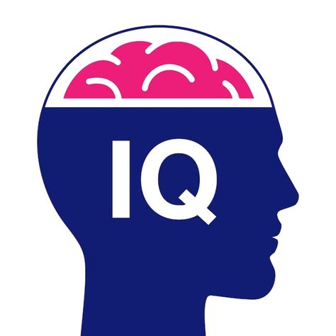 Premium Vector Male Head With Brain And Iq Sign Vector Icon Iq Test