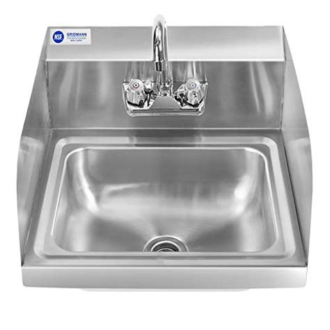 Gridmann Commercial Nsf Stainless Steel Sink With Faucet And Sidesplashes