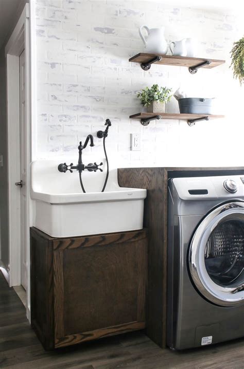 Check that the sink is level from side to side and front to back. DIY Farmhouse Sink Cabinet for Laundry Room - Making Manzanita | Farmhouse sink, Laundry room ...