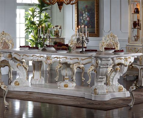 Italian Baroque Style Hand Carved Luxury Table Sets Classical French