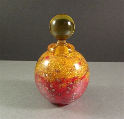 Signed Moretti Murano Art Glass Scent Perfume Bottle Stunning Vibrant Aventurine By Succession