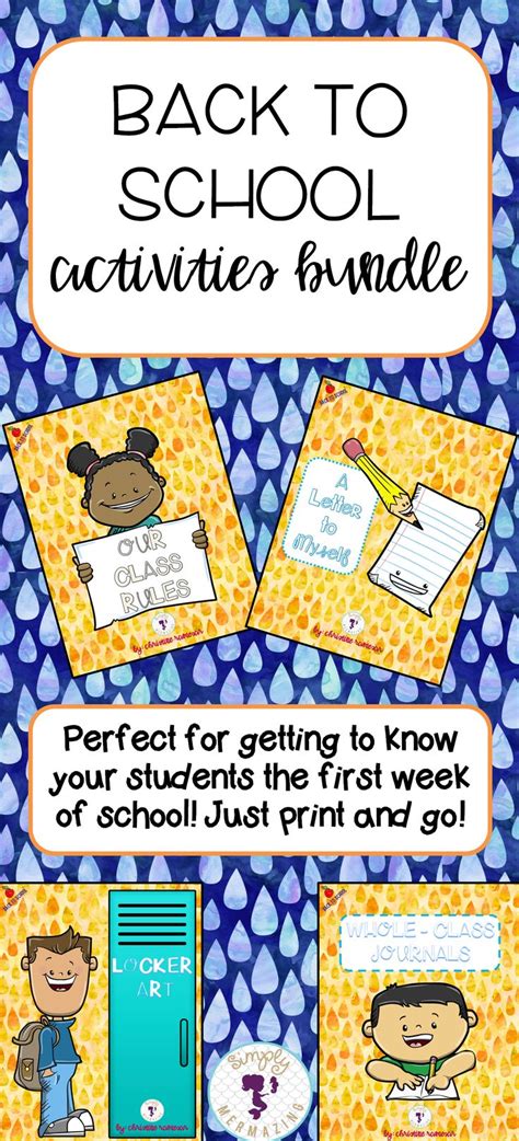 The Back To School Activities Bundle Includes Posters Cards And An