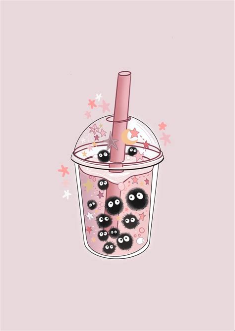 Bubble Tea Illustration Art Print Cute Kawaii Digital Etsy Tea