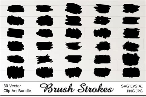 Paint Brush Strokes Svg Vector Clip Art Cut Files For Cricut