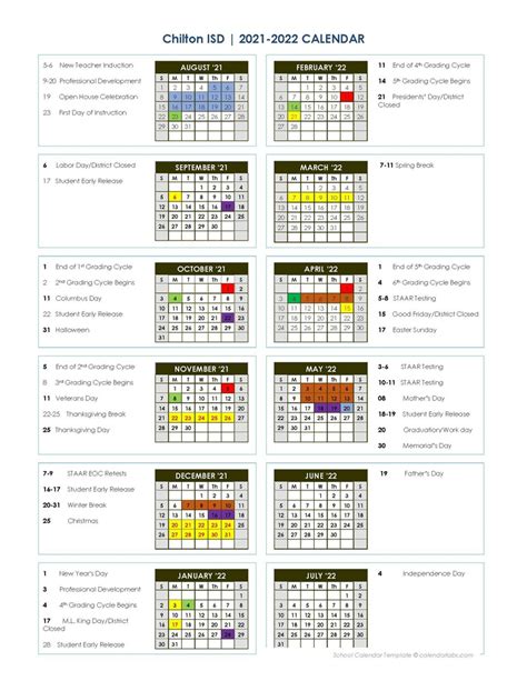 Chilton Independent School District Calendar 2022 And 2023