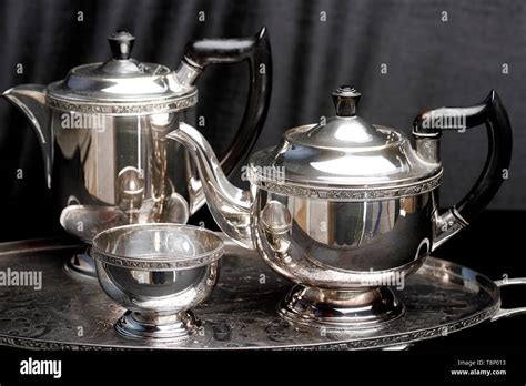 Viners Of Sheffield Alpha Plate Silverplated Teaset Teapot Water Pot