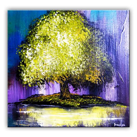 Golden Tree Abstract Painting Dranitsin Urartstudio
