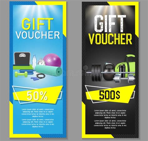 Gym Card Discount Vector Website Landing Page Design Template Stock