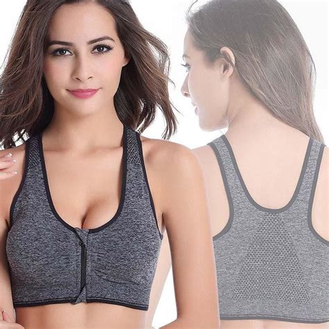 women sports bras padded zipper high impact support for yoga gym workout fitness sport bra