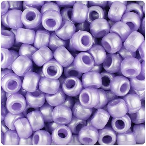 Beadtin Light Purple Pearl 9mm Barrel Pony Beads 500pc