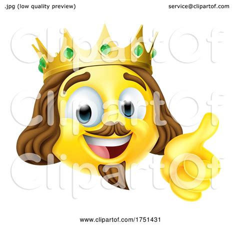 King Emoticon Emoji Face Gold Crown Cartoon Icon By Atstockillustration