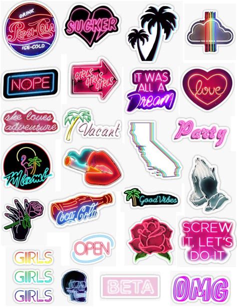 Vibrant Neon Sticker Pack For A Pop Of Color