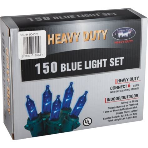 J Hofert Blue 150 Bulb Heavy Duty Mini Incandescent Light Set 1799 04