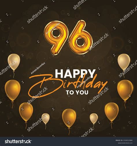 Happy 96th Birthday Greeting Card Vector Royalty Free Stock Vector