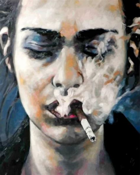 Woman Smoking Paint By Number Numpaint Paint By Numbers