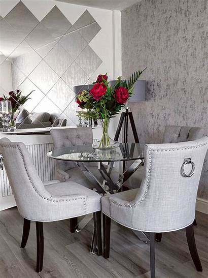 Silver Metallic Grey Milan Ilovewallpaper Dining Interior
