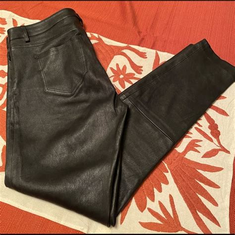 Theory Pants And Jumpsuits Theory Black Leather Pants 8 Poshmark